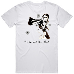 Dirty Harry My Gun Does The Talking Bullet Holes Movie T Shirt