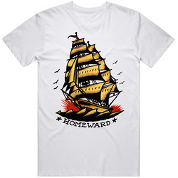 Cool Sailing Retro Homeward Boat T Shirt
