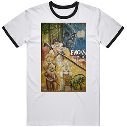 Ewoks Battle For Endor Movie Blue Ringer T Shirt