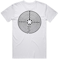 Labyrinth Maze Design White T Shirt