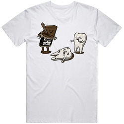 Chocolate Vs Teeth Funny Joke T Shirt
