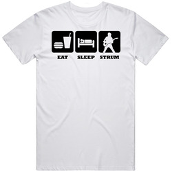 Eat Sleep Strum White T Shirt