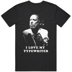 Charles Bokuwski Typewriter Black T Shirt