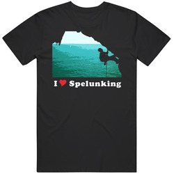 Rock Climbing Caves Black T Shirt