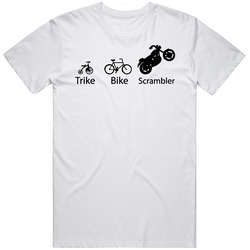 Scrambler Lifecycle Motorbikes Humor White T Shirt