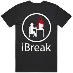Broken Computer Ipod Funny Geek Humor Black T Shirt