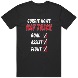 Gordie Howe Hat Trick Goal Assist Fight Hockey Mr Hockey T Shirt
