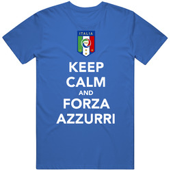 Keep Calm And Forza Azzuri Soccer World Cup Italia Italy T Shirt