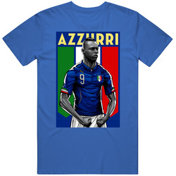 Italia World Cup 2014 Mario Balotelli Azzuri Soccer Futbol T Shirt