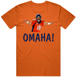 Peyton Manning Omaha Quarterback Audible Denver Football T Shirt
