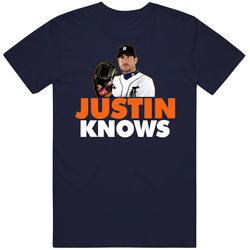 Justin Knows Justin Verlander Detroit Baseball Pitcher T Shirt