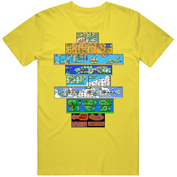 Super Mario Brothers 3 Maps Lands Worlds Nes Video Game T Shirt