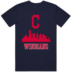 Cleveland Windians Indians Skyline Baseball Sports Fan T Shirt