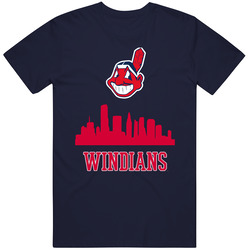 Cleveland Indians Skyline Baseball Tribe Sports Windians T Shirt