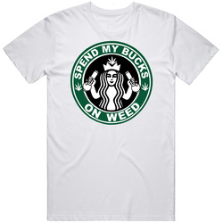 420 Funny Starbucks Parody Weed Stoner T Shirt