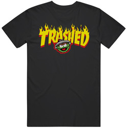 Trashed Funny Thrasher Oscar The Grouch Sesame Street Parody T Shirt