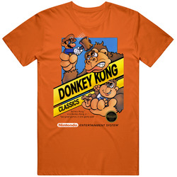 Donkey Kong Classic Nes Video Game Cover T Shirt