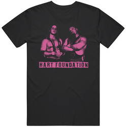 Hart Foundation Silhouette Wresting Tag Team Cool 80s T Shirt