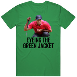 Tiger Woods Golf Golfer Green Jacket T Shirt