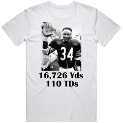 Walter Payton Chicago Football Rushing Stats Fan T Shirt