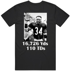 Walter Payton Chicago Rushing Stats Football Fan T Shirt