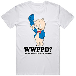 What Would Porky Pig Do Wwjd Cartoon Character Fan T Shirt