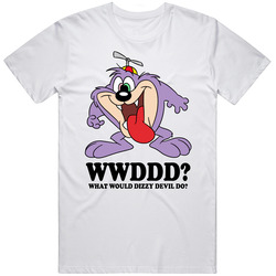 What Would Dizzy Devil Do Wwjd Cartoon Character Fan T Shirt