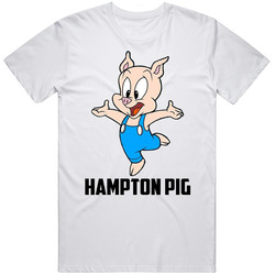 Hampton Pig Cartoon Character Fan T Shirt