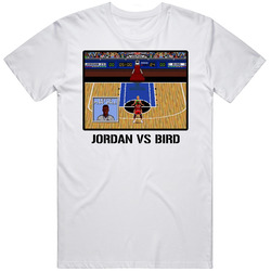 Michael Jordan Vs Larry Bird Video Game Classic Retro Fan T Shirt