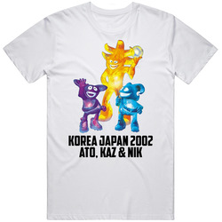 Ato Kaz Nik 2002 Korea Japan World Cup Soccer Mascot Fan T Shirt