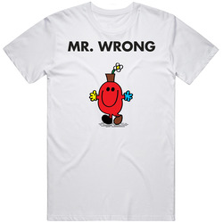 Mr Wrong Mr Men Book Character T Shirt