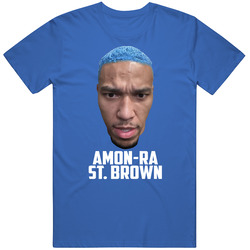 Amon-ra St Brown Blue Hair Football T Shirt