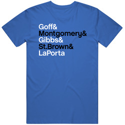 Goff Montgomery Gibbs Laporta St Brown Football Fan T Shirt