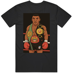 Mike Tyson Boxing Champion Belts Cartoon T Shirt