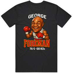 George Foreman Caricature Boxing Record T Shirt