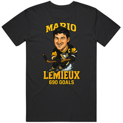 Mario Lemieux 690 Goals Sports Caricature T Shirt