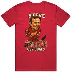 Steve Yzerman 692 Goals Sports Caricature T Shirt