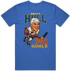 Brett Hull 741 Goals Sports Caricature T Shirt