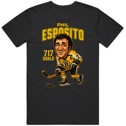 Phil Esposito 717 Goals Sports Caricature T Shirt