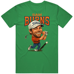 Sam Burns Caricature Golf T Shirt