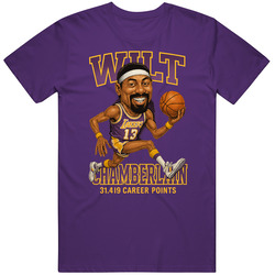 Wilt Chamberlain Basketball Caricature T Shirt
