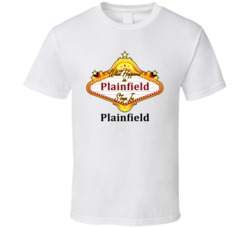 Plainfield What Happens in Vegas Parody Funny Custom T Shirt