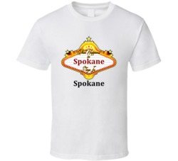 Spokane What Happens in Vegas Parody Funny Custom T Shirt