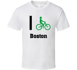 I Bike Boston Custom T Shirt