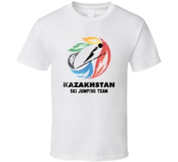 Kazakhstan Ski Jumping Team 2014 Olympic Sochi Vintage Distressed T Sh