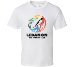 Lebanon Ski Jumping Team 2014 Olympic Sochi Vintage Distressed T Shirt