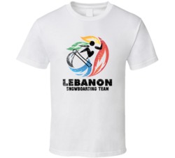 Lebanon Snowboarding Team 2014 Olympic Sochi Vintage Distressed T Shir