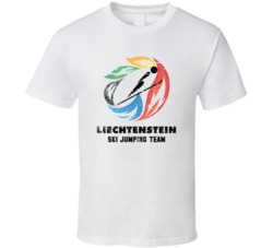 Liechtenstein Ski Jumping Team 2014 Olympic Sochi Vintage Distressed T