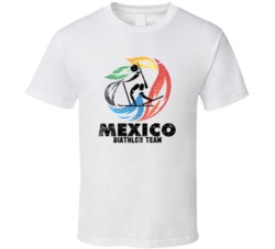 Mexico Biathlon Team 2014 Olympic Sochi Vintage Distressed T Shirt