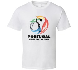 Portugal Figure Skating Team 2014 Olympic Sochi Vintage Distressed T S
